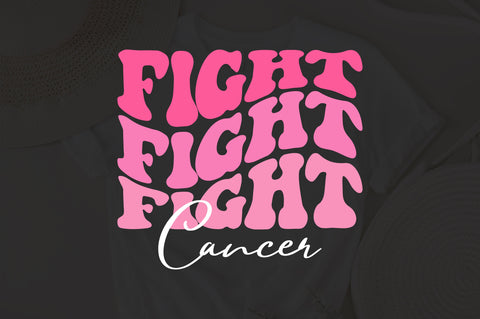 Fight Concer svg, wavy style svg, EPS PNG Cricut Instant Download SVG Fauz 