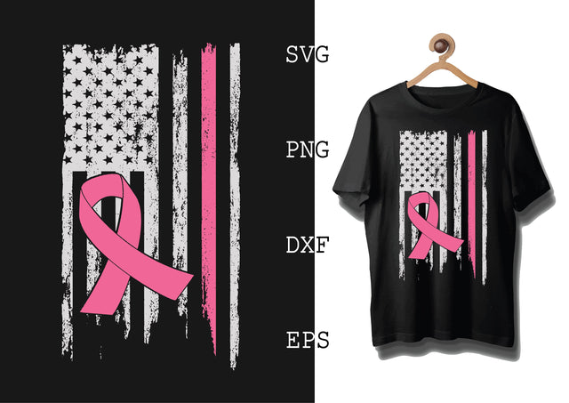 Fight Flag Breast cancer awareness 2 Svg, Breast Cancer Awareness Svg, Png, Eps, Dxf Files SVG DesignTShirt 