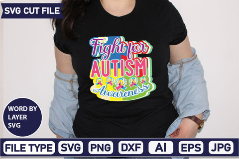 Fight For Autism Awareness SVG Cut File SVG DesignPlante 503 
