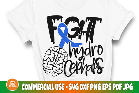 Fight Hydrocephalus SVG | Blue Ribbon Svg | Awareness Svg Cut File SVG TonisArtStudio 