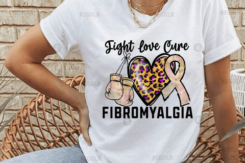Fight love cure fibromyalgia SVG Sublimation Regulrcrative 