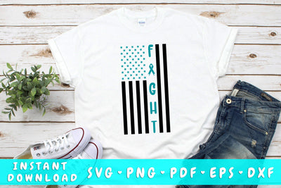 Fight Ovarian Cancer American Flag SVG SVG HappyDesignStudio 