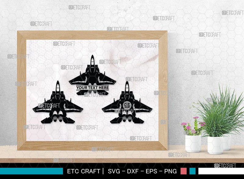 Fighter Aircraft Monogram, Fighter Aircraft Silhouette, Jet Biman Svg ...