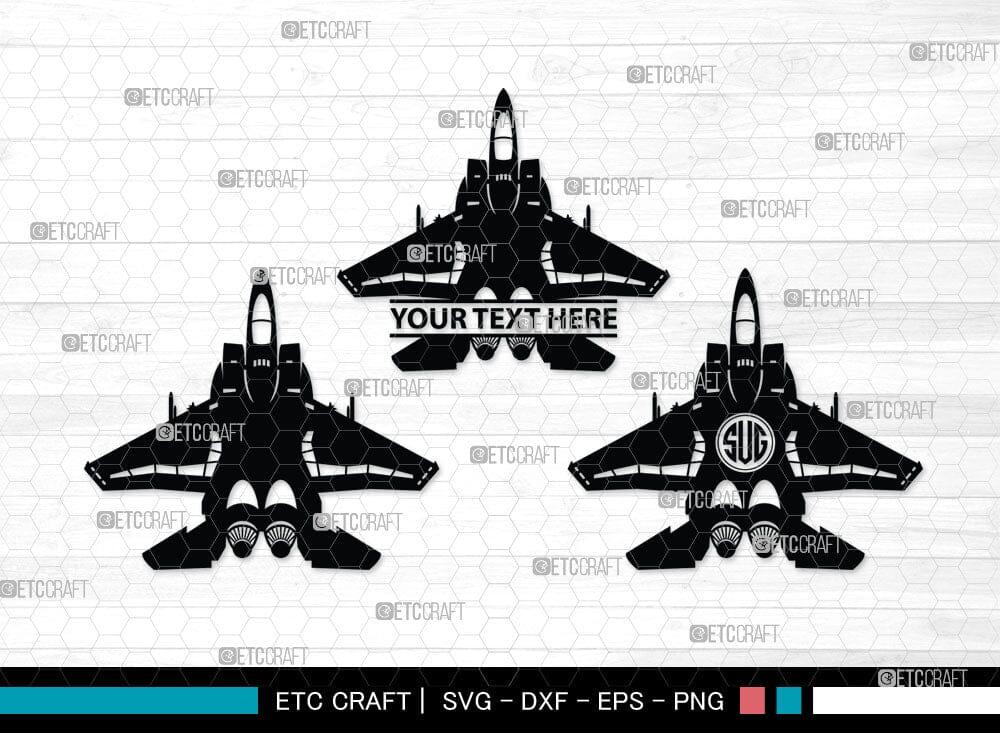 Fighter Aircraft Monogram, Fighter Aircraft Silhouette, Jet Biman Svg ...