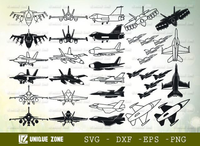 Fighter Aircraft SVG Bundle, Fighter Jet Svg, Jet Biman Svg, Military Plane Svg, Airplanes Svg, Fighter Plane Svg, Aircraft Svg, SVG Unique Zone 