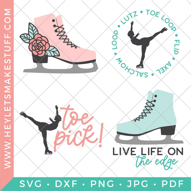 Figure Skating Bundle SVG Hey Let's Make Stuff 