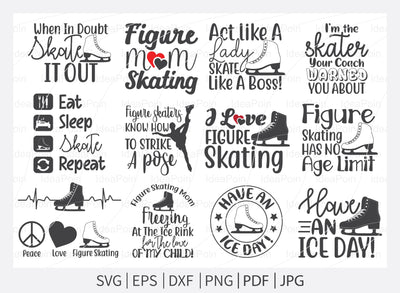 Figure Skating SVG, Figure Skating Bundle, Figure Skating Quote svg, Figure Skating sayings, Skating Png, Cut Files for Crafters SVG Dinvect 