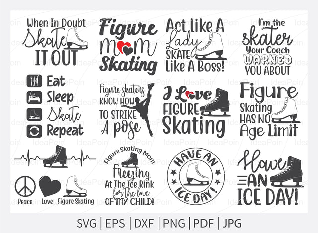 Figure Skating SVG, Figure Skating Bundle, Figure Skating Quote svg, Figure Skating sayings, Skating Png, Cut Files for Crafters SVG Dinvect 