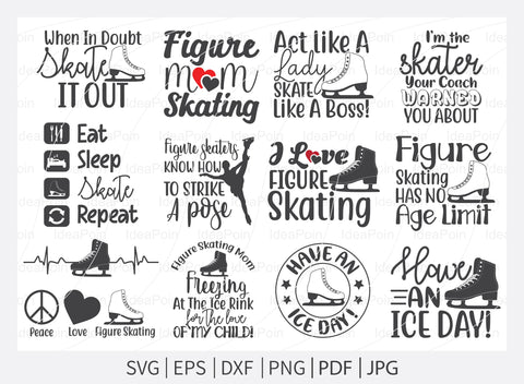 Figure Skating SVG, Figure Skating Bundle, Figure Skating Quote svg, Figure Skating sayings, Skating Png, Cut Files for Crafters SVG Dinvect 