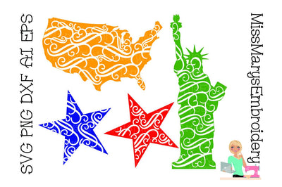 Filigree USA Set SVG MissMarysEmbroidery 