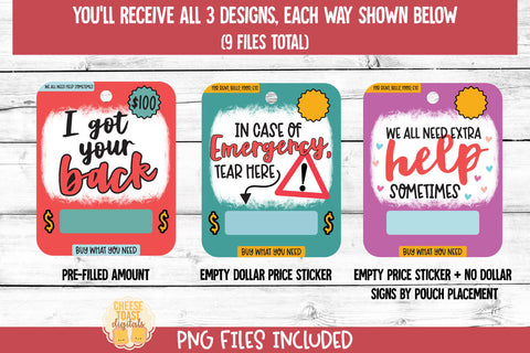 Financial Help Money Card PNG Designs | Emergency Money Gift Sublimation Cheese Toast Digitals 