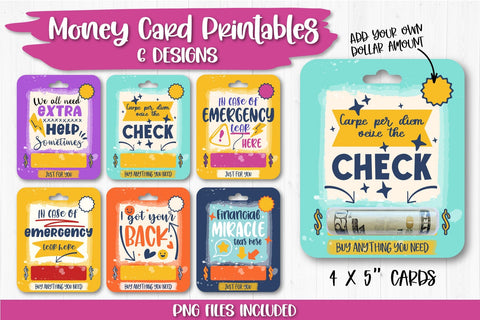 Financial Help Money Card PNG Designs | Emergency Money Gift SVG TatiStudio 