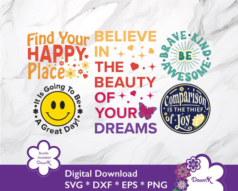 Find Your Happy Place SVG - Manifest Motivational Inspirational SVG DawnKDesigns 