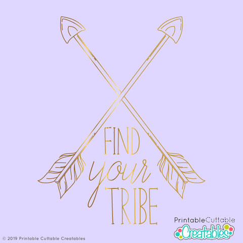 Find Your Tribe Crossed Arrows Sketch SVG Printable Cuttable Creatables 