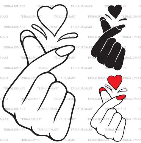 Finger heart (I love you) SVG TribaliumArtSF 