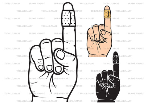 Finger with adhesive bandage SVG TribaliumArtSF 