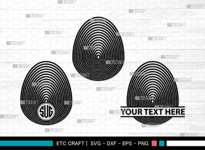 Fingerprint SVG, Fingerprint Monogram, Fingerprint Silhouette, Hand Svg, Thumbprint Svg, SVG ETC Craft 