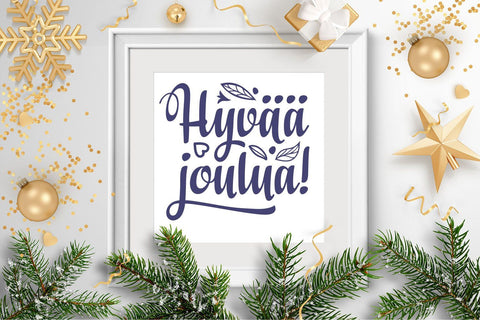 Finnish Christmas in different languages Hyvaa joulua Modern calligraphy SVG Zoya Miller 