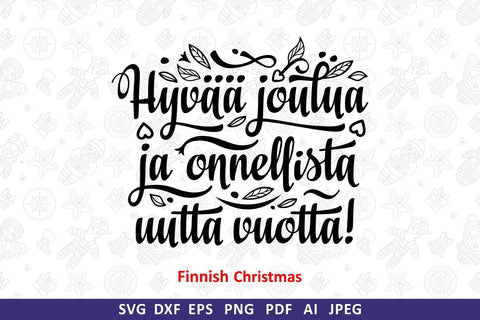 Finnish Christmas svg Finland. Finnish Lettering vector typography Hyvaa joulua SVG Zoya Miller 