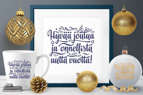 Finnish Christmas svg Finland. Finnish Lettering vector typography Hyvaa joulua SVG Zoya Miller 