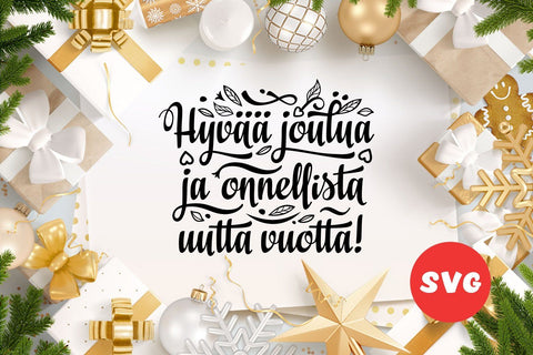 Finnish Christmas svg Finland. Finnish Lettering vector typography Hyvaa joulua SVG Zoya Miller 