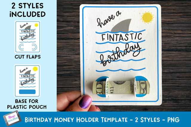 Fintastic Birthday Money Holder | Shark Money Card | Pun SVG Stacy's Digital Designs 