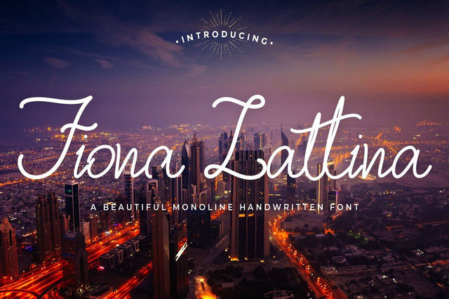 Fiona Lattina Script Font Kotak Kuning Studio