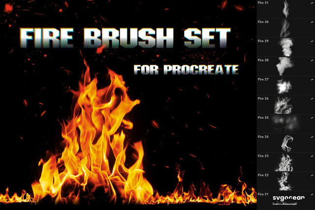 Fire and Flame Procreate Brushes SVG SvgOcean 