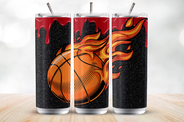 Fire Basketball 20 Oz Tumbler Wrap Sublimation Design Sublimation MockupSvgVenue 