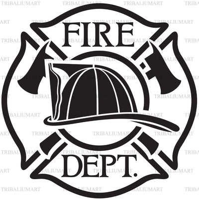 Fire Department or Firefighters Maltese Cross Symbol SVG TribaliumArtSF 