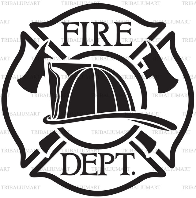 Fire Department or Firefighters Maltese Cross Symbol SVG TribaliumArtSF 