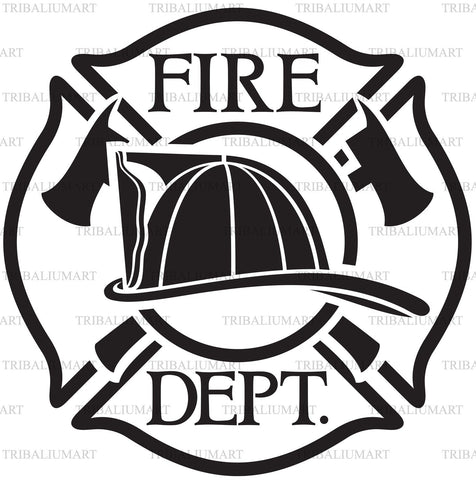 Fire Department or Firefighters Maltese Cross Symbol SVG TribaliumArtSF 