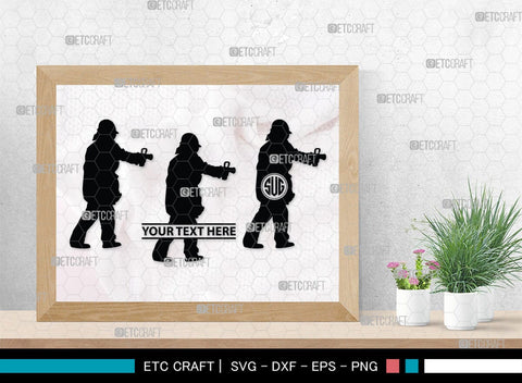 Fire Fighter Monogram, Fire Fighter Silhouette, Fire Fighter SVG, Fire Svg, Fighter Svg, SB00360 SVG ETC Craft 