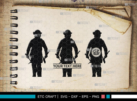 Fire Fighter Monogram, Fire Fighter Silhouette, Fire Fighter SVG, Fire Svg, Fighter Svg, SB00360 SVG ETC Craft 