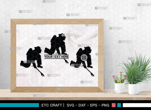 Fire Fighter Monogram, Fire Fighter Silhouette, Fire Fighter SVG, Fire Svg, Fighter Svg, SB00360 SVG ETC Craft 