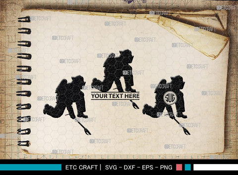 Fire Fighter Monogram, Fire Fighter Silhouette, Fire Fighter SVG, Fire Svg, Fighter Svg, SB00360 SVG ETC Craft 