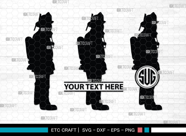 Fire Fighter Monogram, Fire Fighter Silhouette, Fire Fighter SVG, Fire Svg, Fighter Svg, SB00360 SVG ETC Craft 