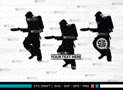 Fire Fighter Monogram, Fire Fighter Silhouette, Fire Fighter SVG, Fire Svg, Fighter Svg, SB00360 SVG ETC Craft 