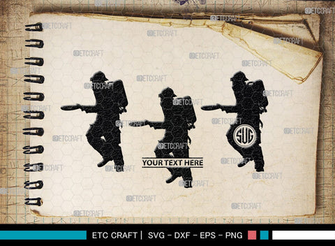 Fire Fighter Monogram, Fire Fighter Silhouette, Fire Fighter SVG, Fire Svg, Fighter Svg, SB00360 SVG ETC Craft 