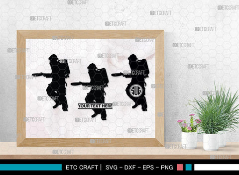 Fire Fighter Monogram, Fire Fighter Silhouette, Fire Fighter SVG, Fire Svg, Fighter Svg, SB00360 SVG ETC Craft 