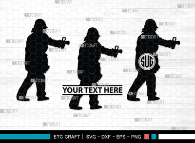 Fire Fighter Monogram, Fire Fighter Silhouette, Fire Fighter SVG, Fire Svg, Fighter Svg, SB00360 SVG ETC Craft 