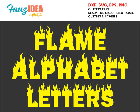 Fire Letter, Flame Alphabet letter Cricut Silhouette Font svg bundle Font svg Blaze font svg Flame alphabet Fire alphabet Fire digital fonts SVG Fauz 