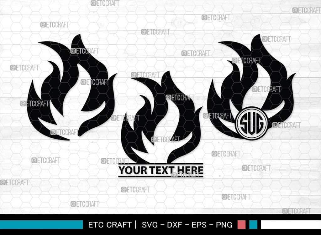 Fire Monogram, Fire Silhouette, Fire SVG, Flames Svg, Fire Flame Svg ...