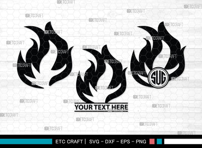 Fire Monogram, Fire Silhouette, Fire SVG, Flames Svg, Fire Flame Svg, Camp Fire Svg, SB00359 SVG ETC Craft 