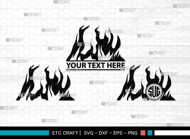 Fire Monogram, Fire Silhouette, Fire SVG, Flames Svg, Fire Flame Svg, Camp Fire Svg, SB00359 SVG ETC Craft 