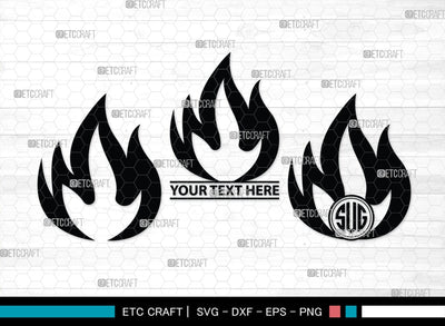 Fire Monogram, Fire Silhouette, Fire SVG, Flames Svg, Fire Flame Svg, Camp Fire Svg, SB00359 SVG ETC Craft 