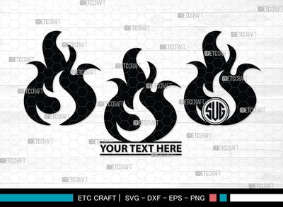 Fire Monogram, Fire Silhouette, Fire SVG, Flames Svg, Fire Flame Svg, Camp Fire Svg, SB00359 SVG ETC Craft 