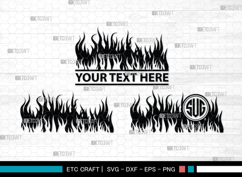 Fire Monogram, Fire Silhouette, Fire SVG, Flames Svg, Fire Flame Svg ...