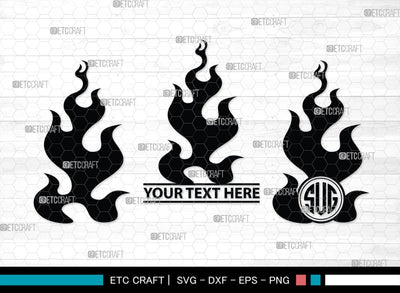 Fire Monogram, Fire Silhouette, Fire SVG, Flames Svg, Fire Flame Svg, Camp Fire Svg, SB00359 SVG ETC Craft 