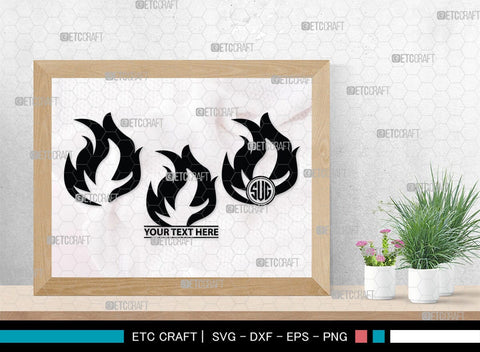 Fire Monogram, Fire Silhouette, Fire SVG, Flames Svg, Fire Flame Svg, Camp Fire Svg, SB00359 SVG ETC Craft 